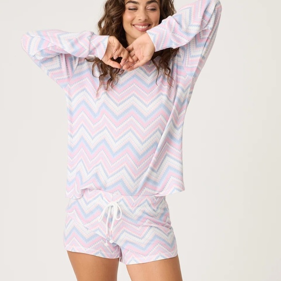 NWT PJ Salvage Mountain Bound Long Sleeve Top and shorts PJ Set - Picture 1 of 6